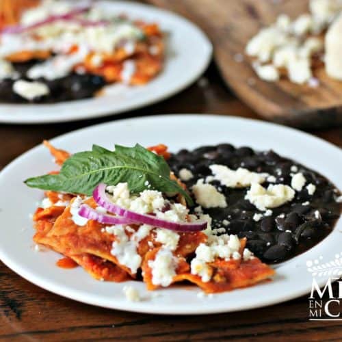 Como cocinar Chilaquiles Rojos receta - 3